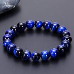 Blue Energized Natural Tiger Eye Stone Bracelet