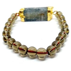 Energized Certified Smoky Kyanite Bracelet AAA Quality 8mm Beads Size Unisex Bracelet