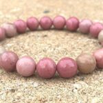 Pink Rhodochrosite Crystal Healing Crystal Round Beaded Gemstone Bracelet for Men and Women 8mm Beads Size Handmade and Stretchable