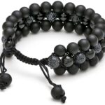 Mens 8mm beads 3 Layered Handmade Gemstone Bracelet