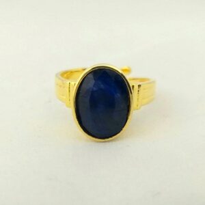 Neelam blue sapphire adjustable ring