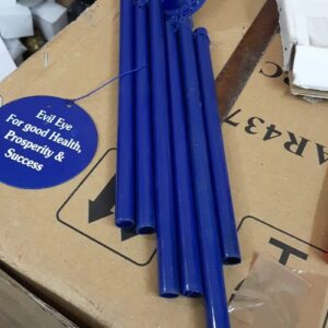 Pure metal wind chime blue and yellow six rod