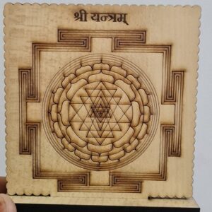 Sri yantra wood carving stand