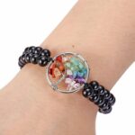 7 chakra black obsidian bracelet