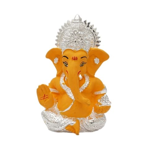 Silver Coated Lord Ganesha idol