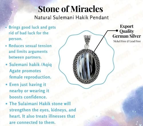 Stone of Miracles Natural Sulemani Hakik Pendant