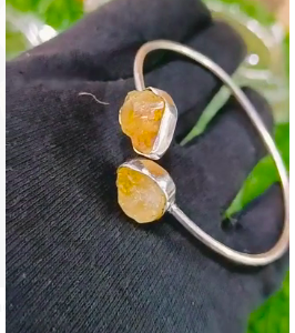 Natural citrine cuff bracelet