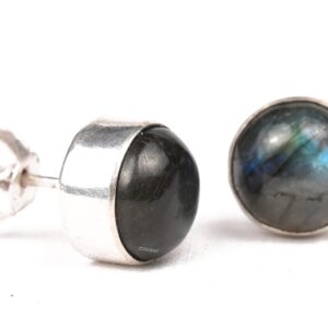 Natural Pyrite Unisex Studd Earrings In German Silver