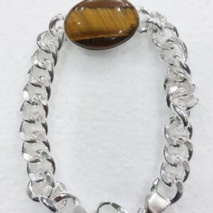 German Silver Tiger Eye Bracelet