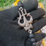 Trishul charm lava bracelet