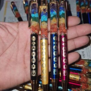 7 Chakra Stones Filling Pen With 7 chakra Symbols