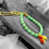 Green Aventurine Bracelet with Chain Peanut Pendant
