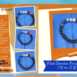 Black Toumaline Bracelet with 7 Chakra