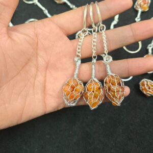 Carnelian tumbled keychain