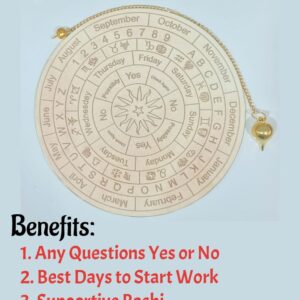 Brass pendulum and pendulum chart