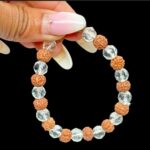 Diamond cut crystal rudraksha bracelet