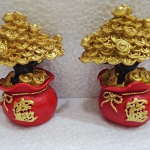 Money tree on wealth pot