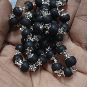 Karungali mala with silver capping