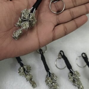 Peru pyrite cluster keychain