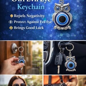 new owl evil eye keychain