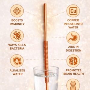 Drinking water with a copper straw