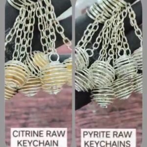 Raw Crystal Spiral Cage Keychains