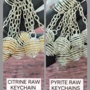 Raw Crystal Spiral Cage Keychains