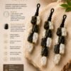 Selenite tourmaline hanger