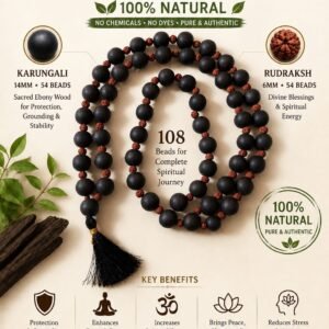 Karungali with rudraksha mala
