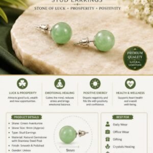 Green Aventurine Stud Earrings