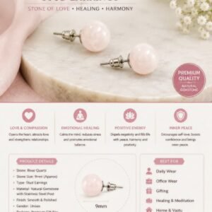 Rose Quartz Stud Earrings