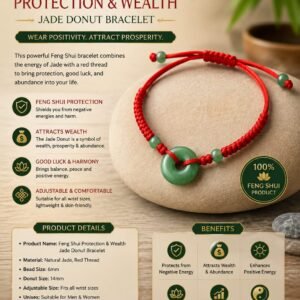 Feng Shui Protection & Wealth Jade Donut Bracelet