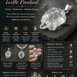 Clear Quartz Turtle Pendant