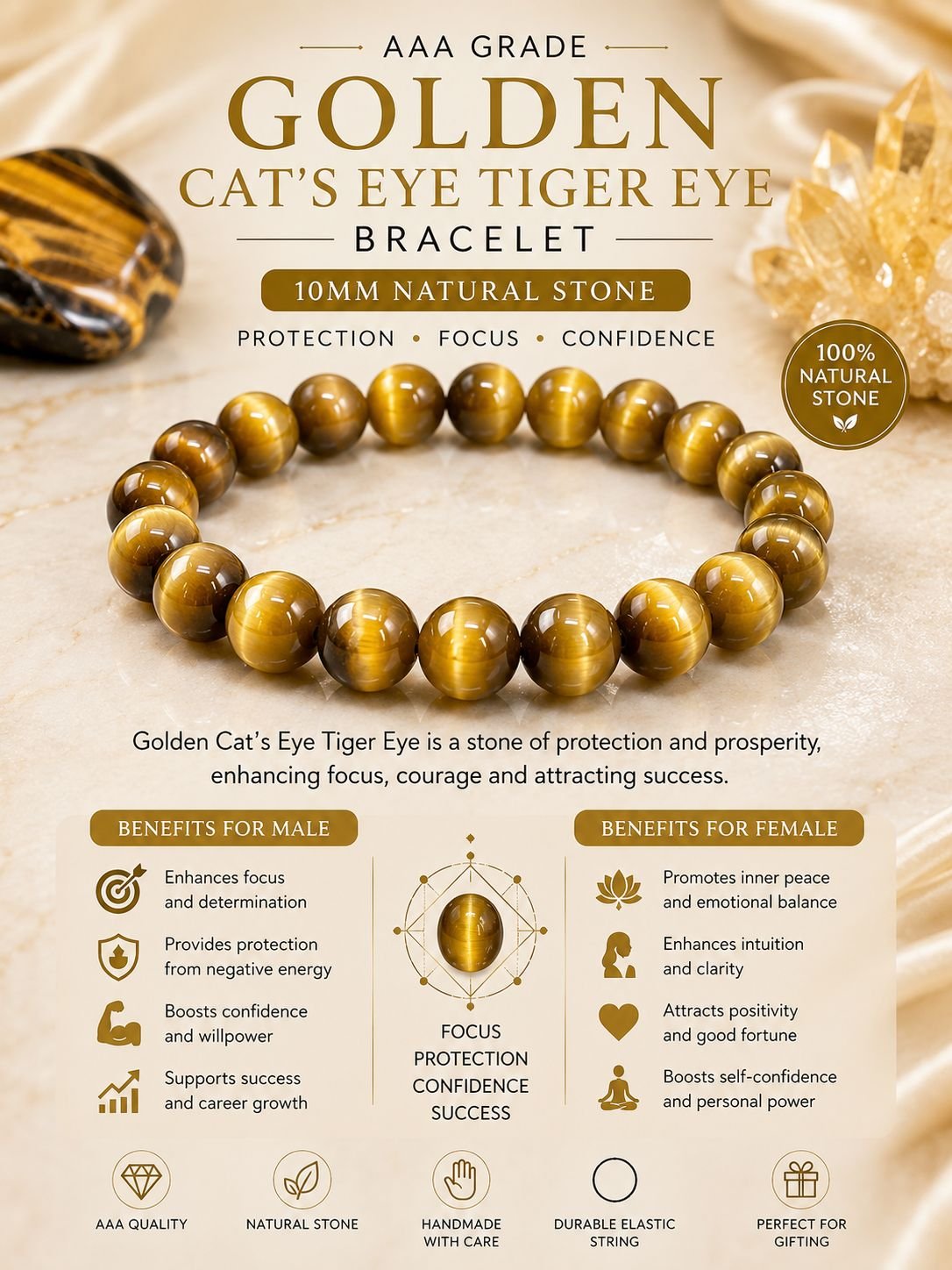 WhatsApp Image 2026-06-05 at 2.25.56 AM AAA Grade Golden Cat's Eye Tiger Eye Bracelet