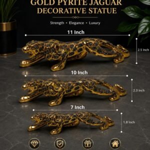 Gold Pyrite Jaguar Decorative Statue