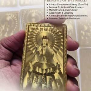 Gold Guan Yin Bodhisattva Amulet Card