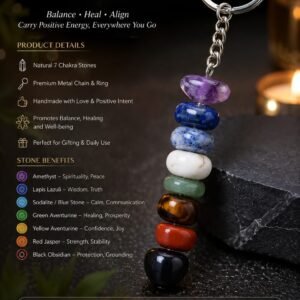 7 Chakra Tumble Stone Keychain