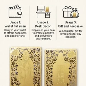 Golden God of Happiness Amulet Card