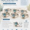 Natural Aquamarine Adjustable Ring