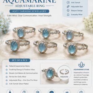 Natural Aquamarine Adjustable Ring