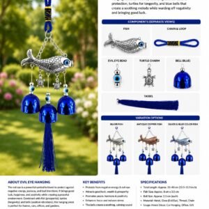 Evil Eye Hanging (Fish with Bells)