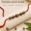 Golden Hematite Pyramid Shape Rakhi