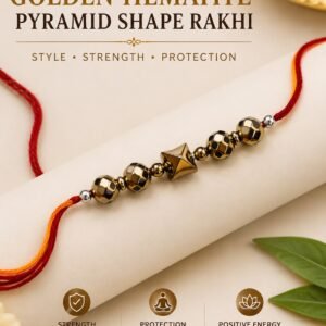 Golden Hematite Pyramid Shape Rakhi