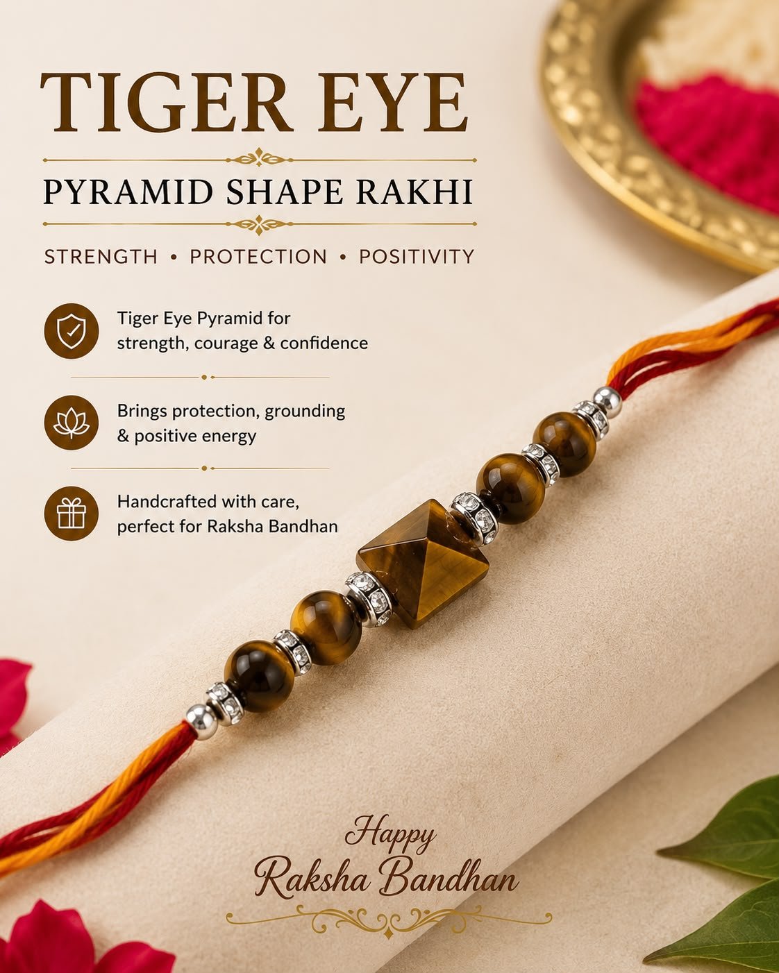 WhatsApp Image 2026-07-18 at 6.35.34 PM Tiger Eye Pyramid Shape Rakhi