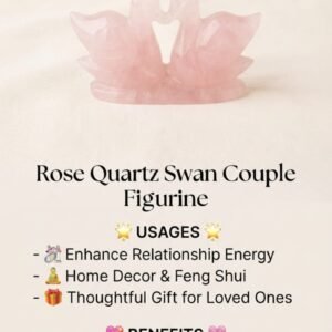 Rose Quartz Swan Couple Figurine