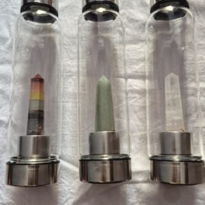 7 Chakra Crystal Water Bottle (Green Aventurine & Clear Quartz)