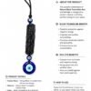 Natural Black Tourmaline Raw with Evil Eye Hanger