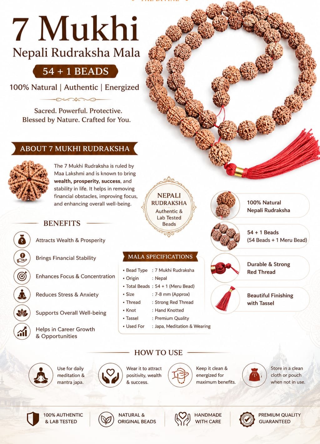 WhatsApp Image 2026-07-26 at 9.26.32 PM 54+1 Beads 7 Mukhi Nepali Rudraksha Mala