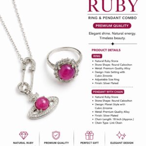 Natural Ruby Ring & Pendant Combo