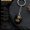 SHIVA SHAKTI BLACK AGATE KEYCHAIN